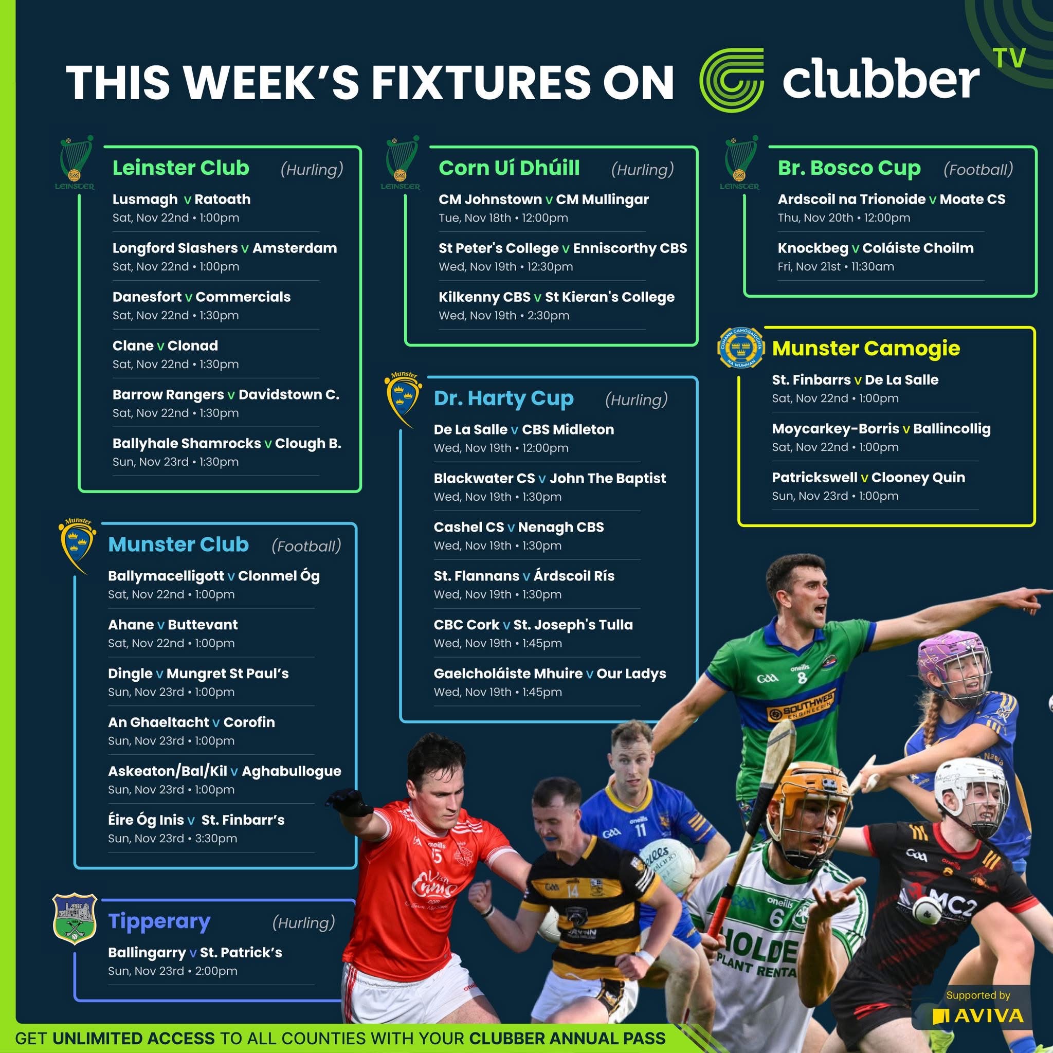 List of live GAA on Clubber, TG4, SKY Sports , GAA+ & RTE