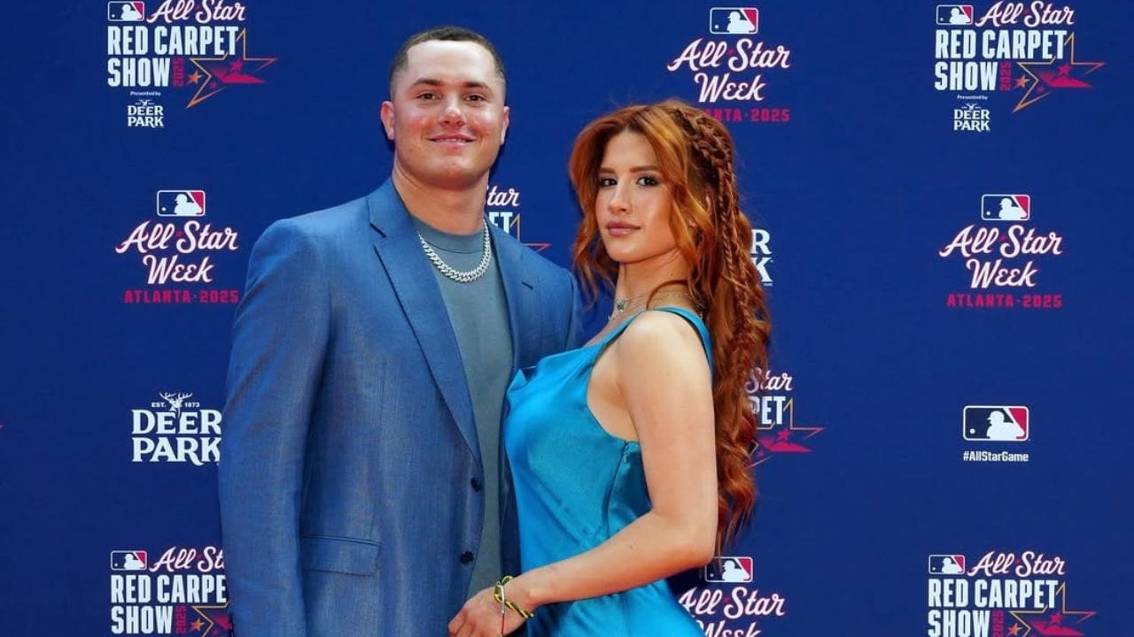 Adrian Morejon’s wife Melany dons polka-dot bikini while soaking up the sun under a thatched cabana